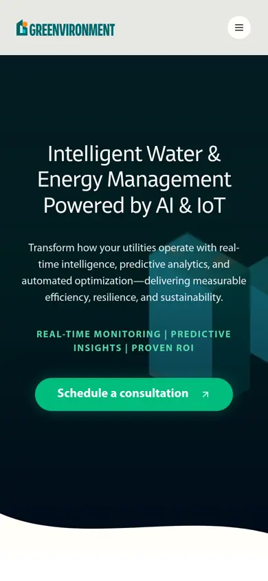 Greenvironment website on a phone