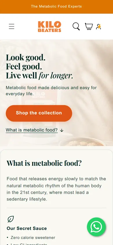 Kilobeaters website on a phone