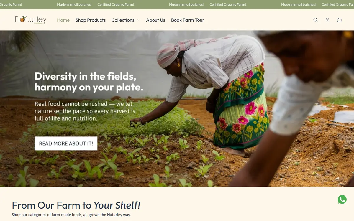 Naturley Organic website