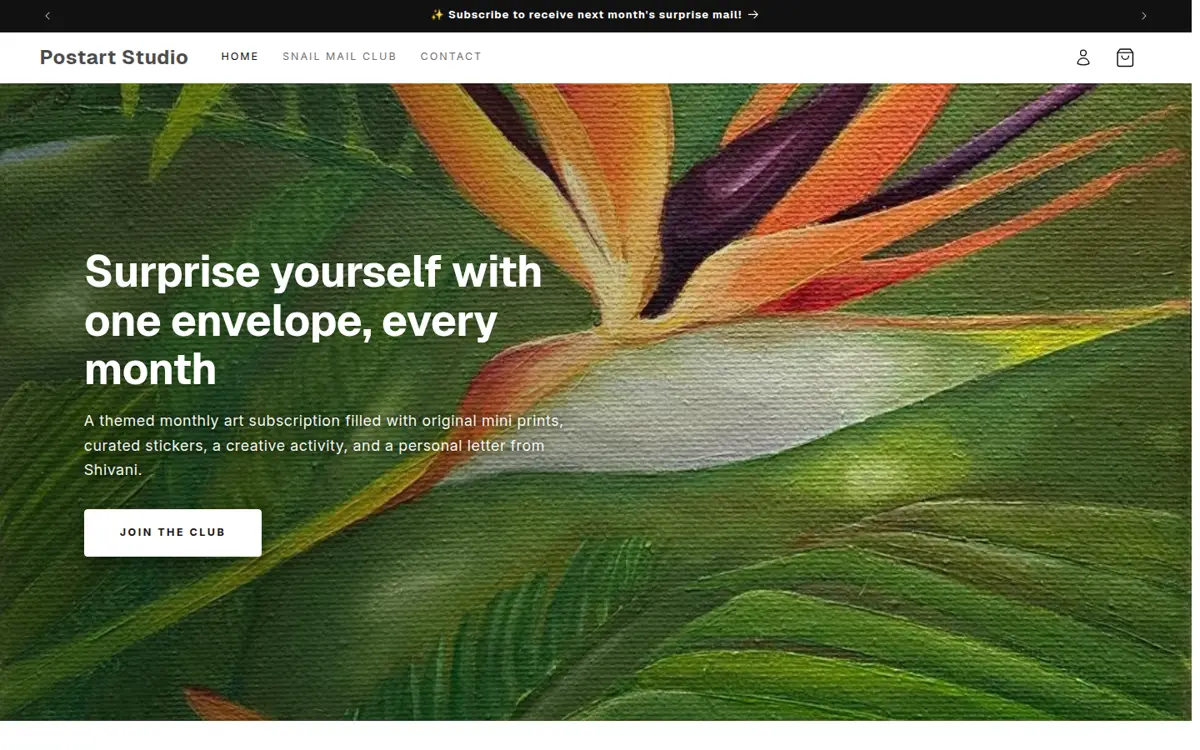 Postart Studio website